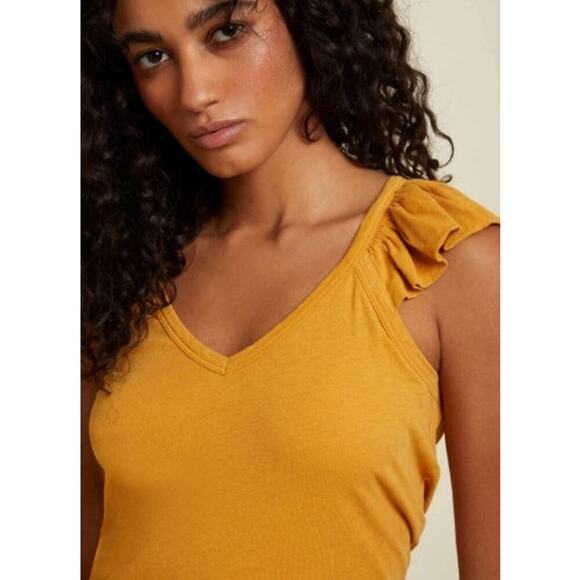 NATION LTD Aven Cami Top Ruffle Sleeve Pima Cotton Tee Size XL - Picture 2 of 5